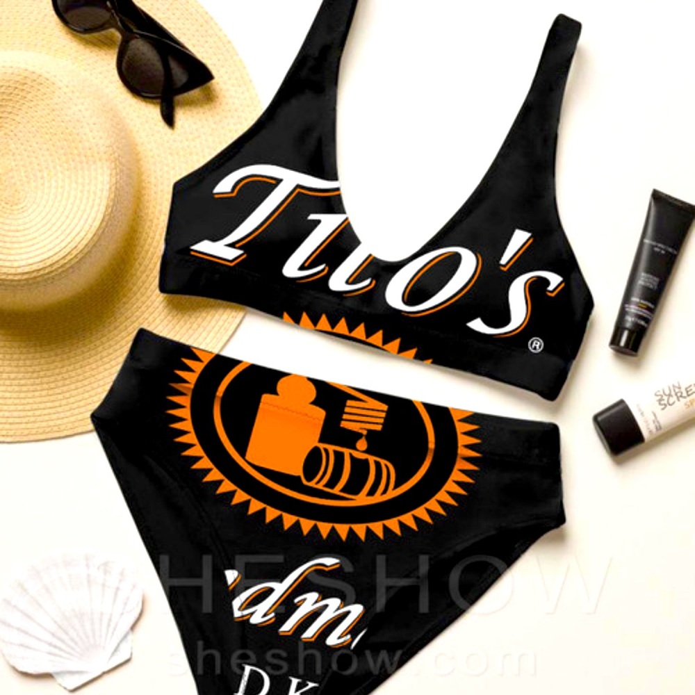 Tito’s Vodka Bikini | Color: Black/Orange | Size: SM | NEW NEVER WORN